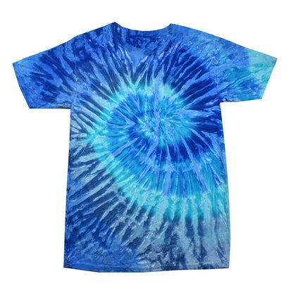 Blue Jerry - Front - Colortone Womens-Ladies Rainbow Tie-Dye Short Sleeve Heavyweight T-Shirt
