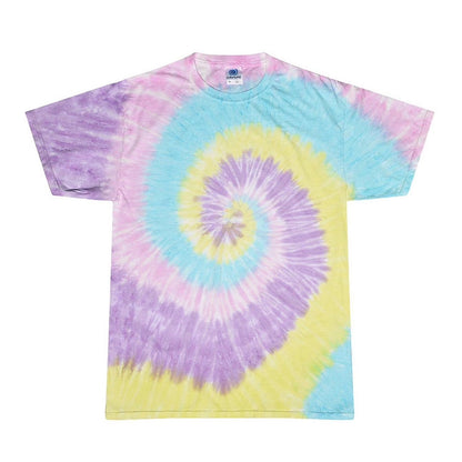 Jelly Bean - Front - Colortone Womens-Ladies Rainbow Tie-Dye Short Sleeve Heavyweight T-Shirt