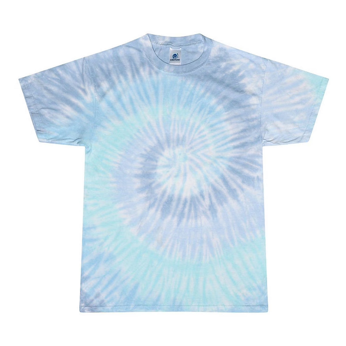 Lagoon - Front - Colortone Womens-Ladies Rainbow Tie-Dye Short Sleeve Heavyweight T-Shirt
