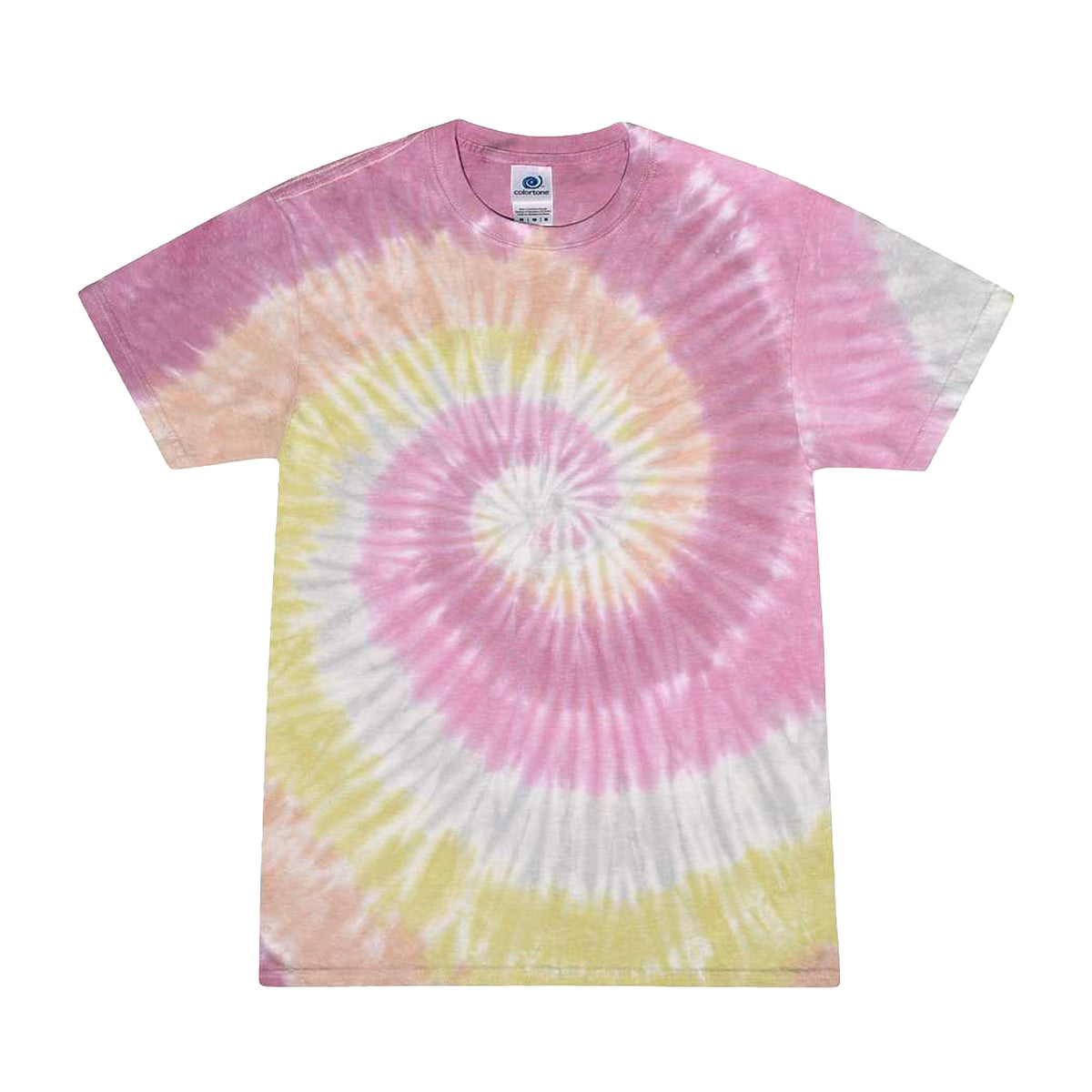 Desert Rose - Front - Colortone Womens-Ladies Rainbow Tie-Dye Short Sleeve Heavyweight T-Shirt