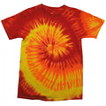 Blaze - Front - Colortone Womens-Ladies Rainbow Tie-Dye Short Sleeve Heavyweight T-Shirt