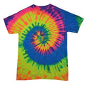 Neon Rainbow - Front - Colortone Womens-Ladies Rainbow Tie-Dye Short Sleeve Heavyweight T-Shirt