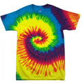 Rainbow - Front - Colortone Womens-Ladies Rainbow Tie-Dye Short Sleeve Heavyweight T-Shirt