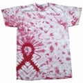 Awareness Pink Ribbon - Front - Colortone Kids-Childrens Unisex Tie-dye T-Shirt