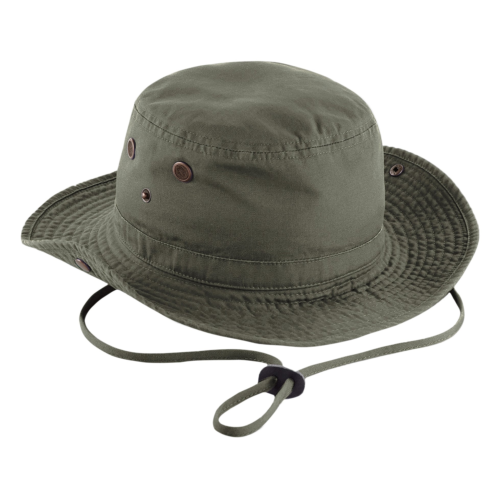 Olive Green - Back - Beechfield Unisex Outback UPF50 Protection Summer Hat - Headwear