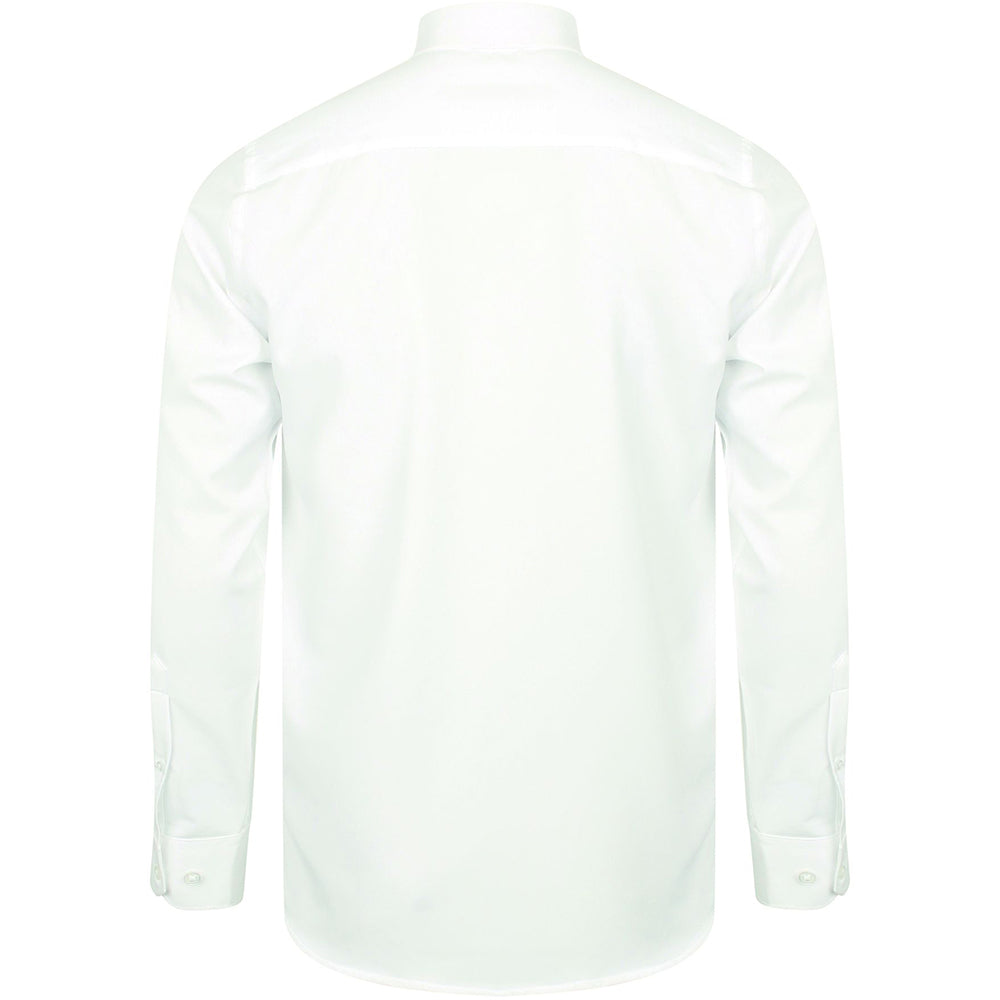 White - Back - Henbury Mens Wicking Long Sleeve Work Shirt
