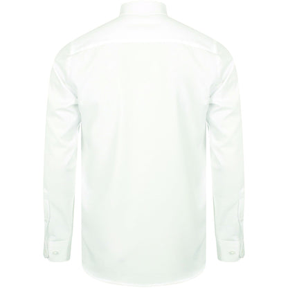 White - Back - Henbury Mens Wicking Long Sleeve Work Shirt