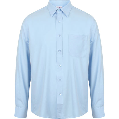 Black - Pack Shot - Henbury Mens Wicking Long Sleeve Work Shirt