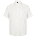 White - Front - Henbury Mens Wicking Short Sleeve Work Shirt