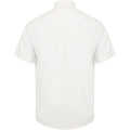 White - Back - Henbury Mens Wicking Short Sleeve Work Shirt