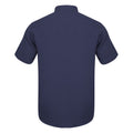 Navy - Back - Henbury Mens Wicking Short Sleeve Work Shirt