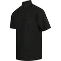 Black - Side - Henbury Mens Wicking Short Sleeve Work Shirt