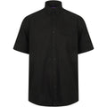 Black - Front - Henbury Mens Wicking Short Sleeve Work Shirt
