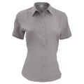 Slate Grey - Front - Henbury Womens-Ladies Wicking Short Sleeve Work Shirt