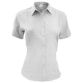 White - Front - Henbury Womens-Ladies Wicking Short Sleeve Work Shirt
