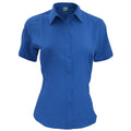 Royal - Front - Henbury Womens-Ladies Wicking Short Sleeve Work Shirt