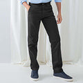 Black - Back - Henbury Mens 65-35 Flat Fronted Chino Trousers
