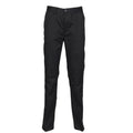 Black - Front - Henbury Mens 65-35 Flat Fronted Chino Trousers