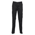 Black - Front - Henbury Womens-Ladies 65-35 Flat Fronted Slim Fit Chino Work Trousers