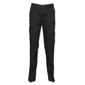 Black - Front - Henbury Womens-Ladies 65-35 Flat Fronted Slim Fit Chino Work Trousers