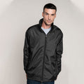 Black - Back - Kariban Mens Casual Windbreaker Jacket