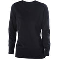 Black - Front - Kariban Womens V-Neck Long Sleeve Jumper - Knitwear