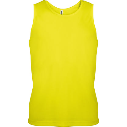 Fluorescent Yellow - Front - Kariban Proact Mens Sleeveless Sports Training Vest