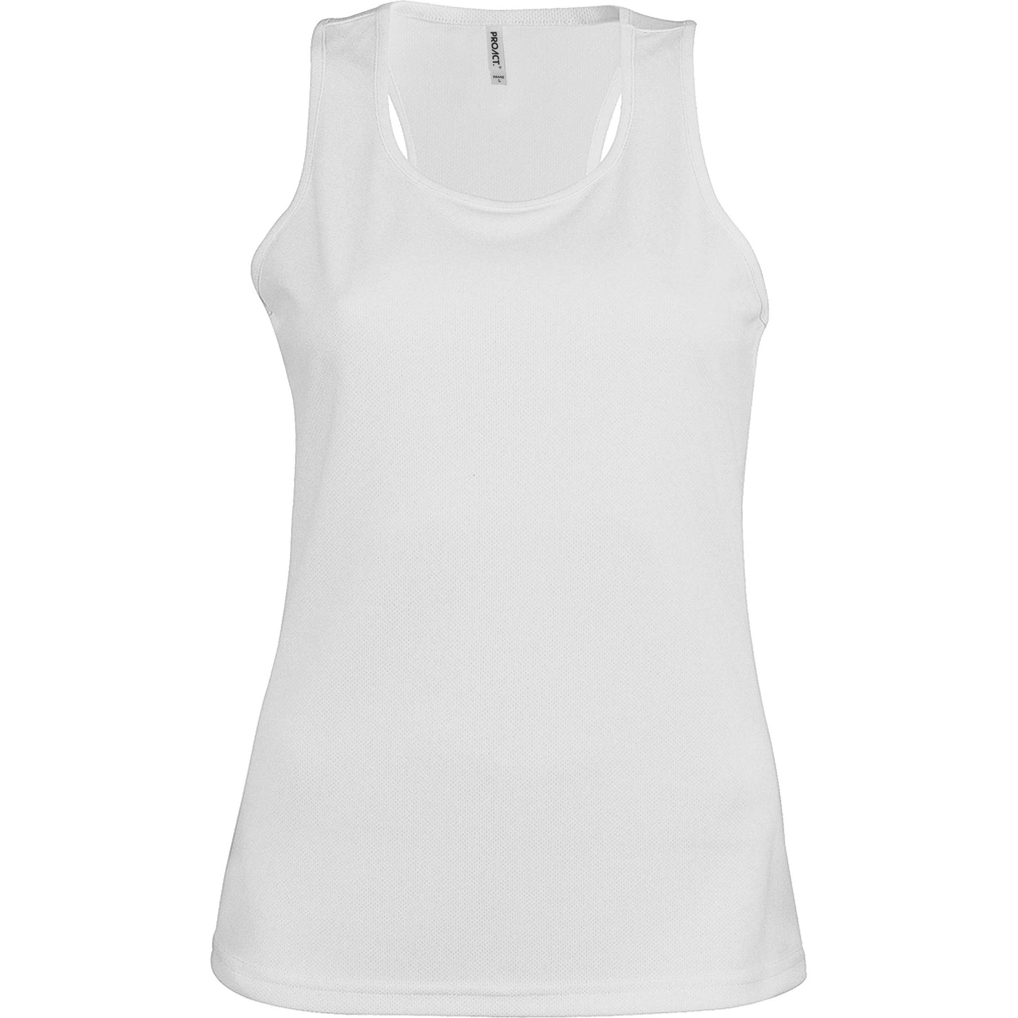 White - Front - Kariban Proact Womens-Ladies Sleeveless Sports - Training Vest