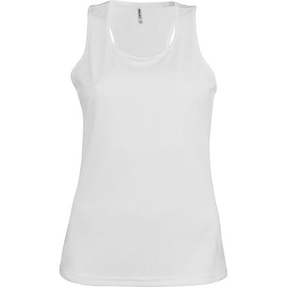 White - Front - Kariban Proact Womens-Ladies Sleeveless Sports - Training Vest