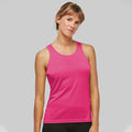 Fluorescent Pink - Back - Kariban Proact Womens-Ladies Sleeveless Sports - Training Vest
