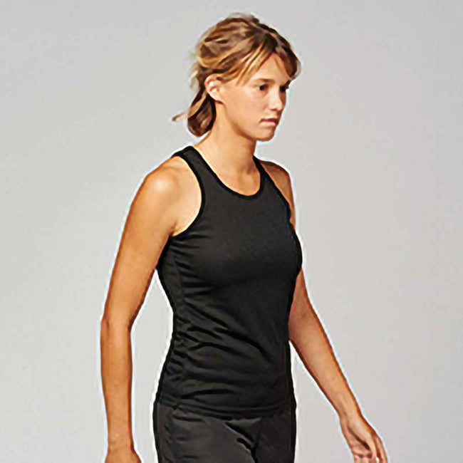 Black - Back - Kariban Proact Womens-Ladies Sleeveless Sports - Training Vest