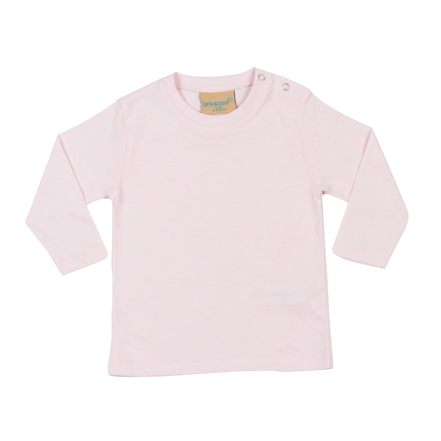 Pale Pink - Front - Larkwood Baby Unisex Plain Long Sleeve T-Shirt