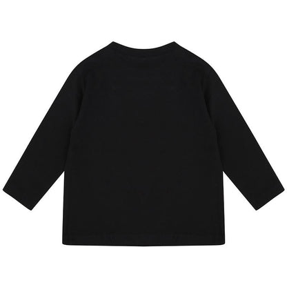 Black - Back - Larkwood Baby Unisex Plain Long Sleeve T-Shirt