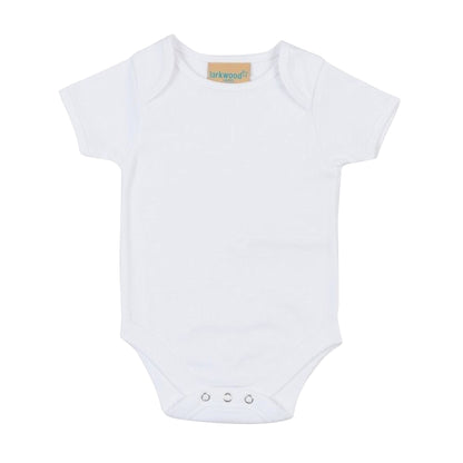 White - Front - Larkwood Baby Unisex Short Sleeved Body Suit With Envelope Neck Opening