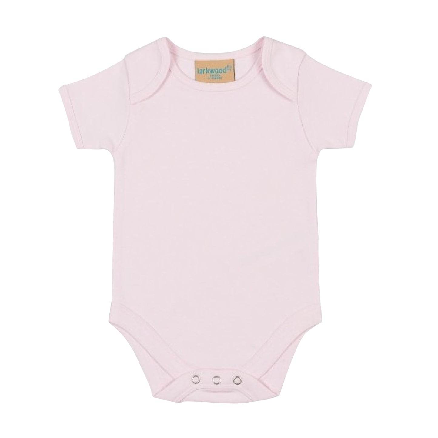 Pale Pink - Front - Larkwood Baby Unisex Short Sleeved Body Suit With Envelope Neck Opening