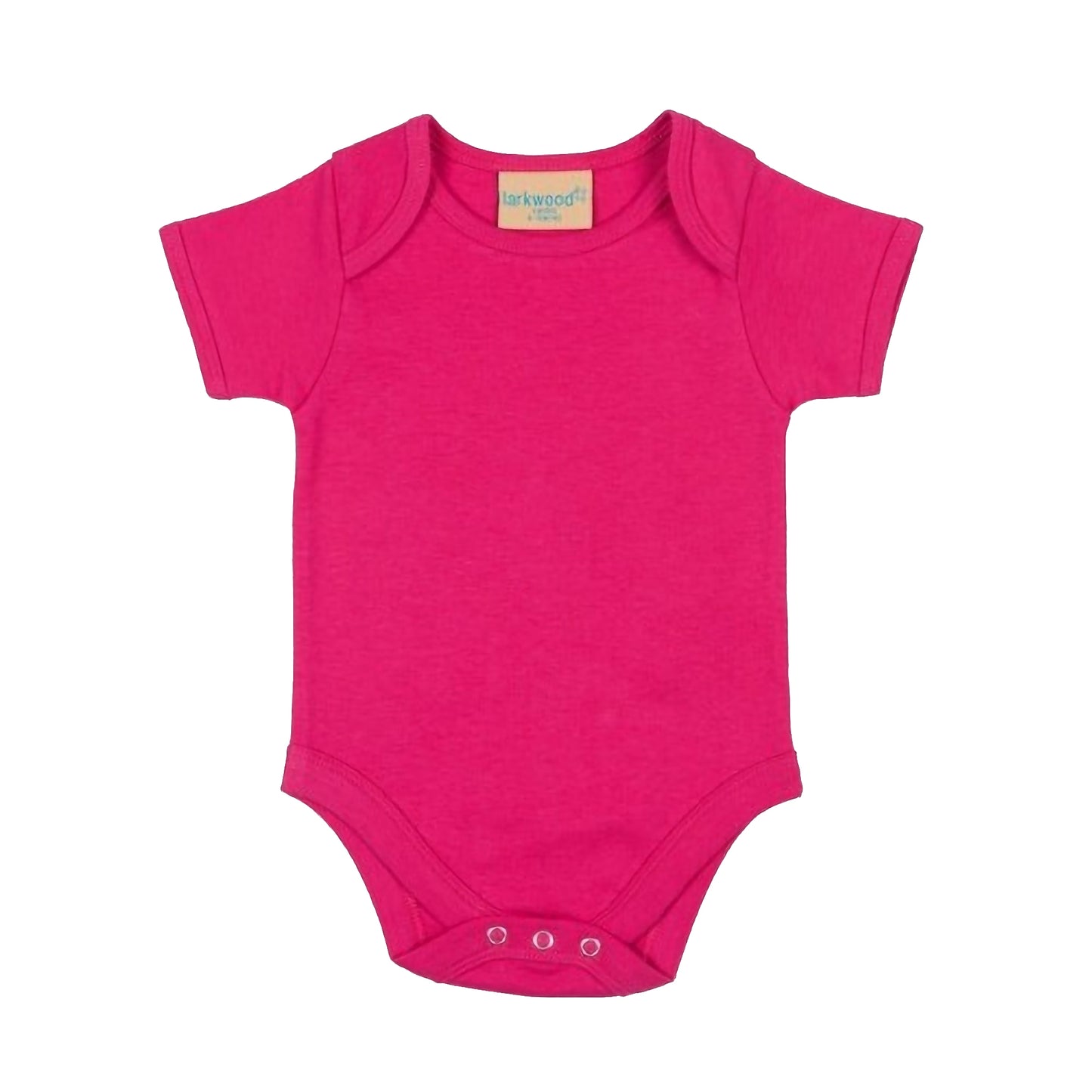 Fuchsia - Front - Larkwood Baby Unisex Short Sleeved Body Suit With Envelope Neck Opening