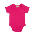 Fuchsia - Front - Larkwood Baby Unisex Short Sleeved Body Suit With Envelope Neck Opening