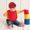 Red - Back - Larkwood Baby Unisex Plain & Contrast Bib