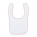 White- Pale Pink - Front - Larkwood Baby Unisex Plain & Contrast Bib