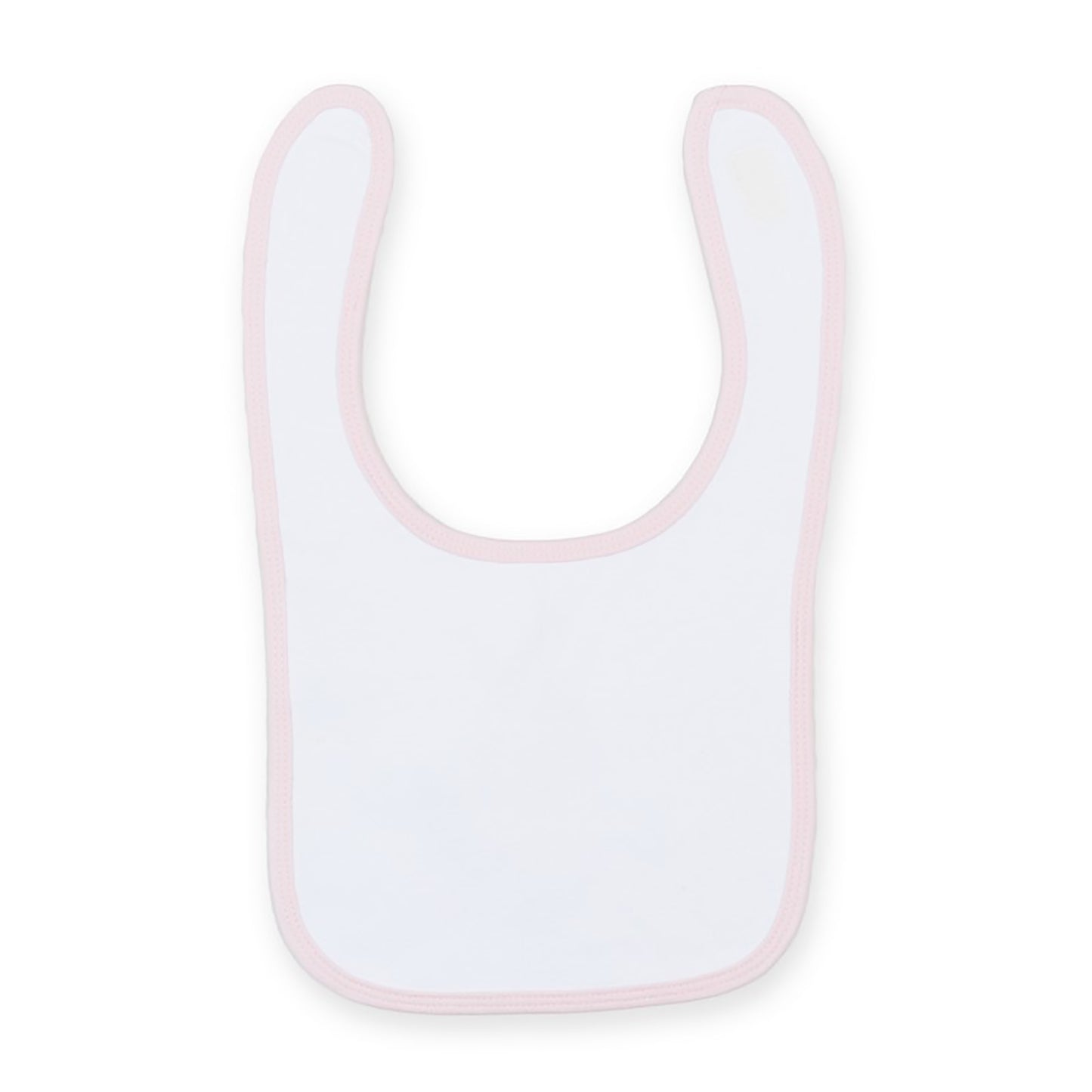 White- Pale Pink - Front - Larkwood Baby Unisex Plain & Contrast Bib