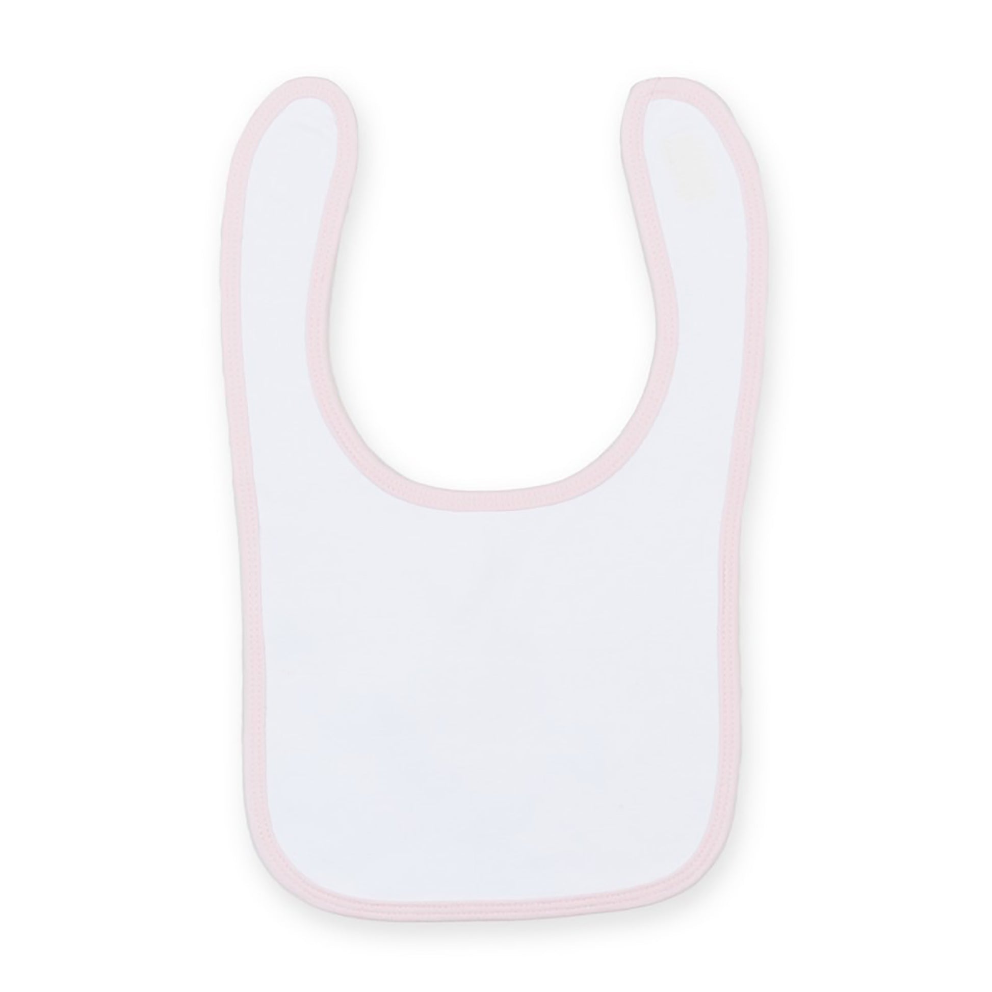 White- Pale Pink - Front - Larkwood Baby Unisex Plain & Contrast Bib