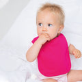 Fuchsia - Back - Larkwood Baby Unisex Plain & Contrast Bib