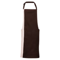 Brown- Natural - Front - Premier Unisex Contrast Workwear Bib Apron