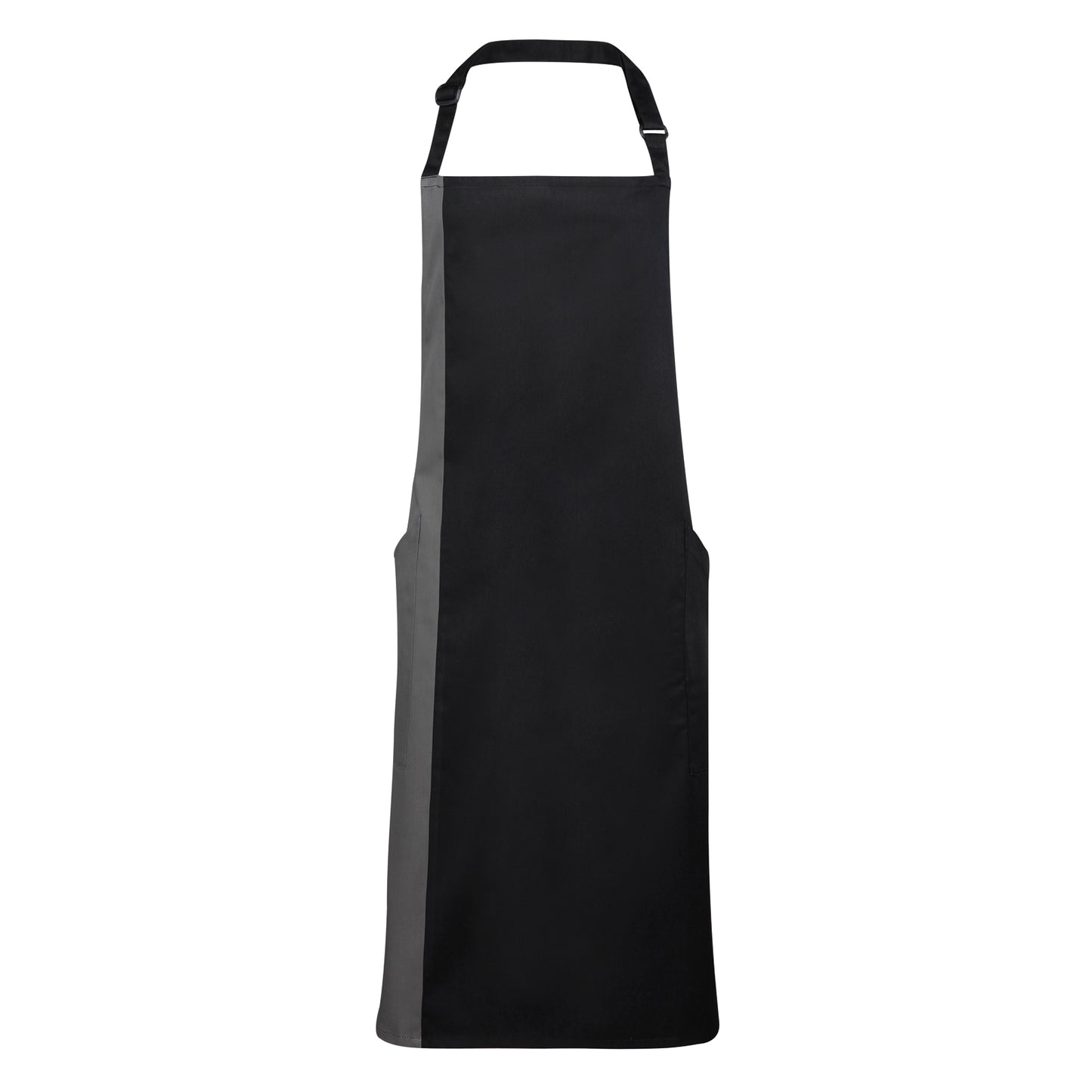 Black- Dark Grey - Front - Premier Unisex Contrast Workwear Bib Apron