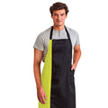 Black- Lime - Back - Premier Unisex Contrast Workwear Bib Apron