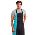 Black- Turquoise - Back - Premier Unisex Contrast Workwear Bib Apron