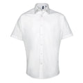 White - Front - Premier Mens Supreme Heavy Poplin Short Sleeve Work Shirt