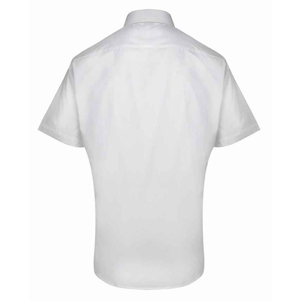 White - Back - Premier Mens Supreme Heavy Poplin Short Sleeve Work Shirt