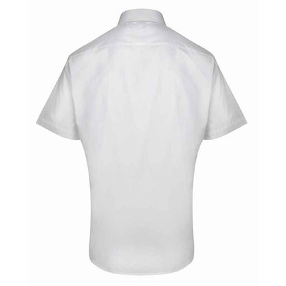 White - Back - Premier Mens Supreme Heavy Poplin Short Sleeve Work Shirt