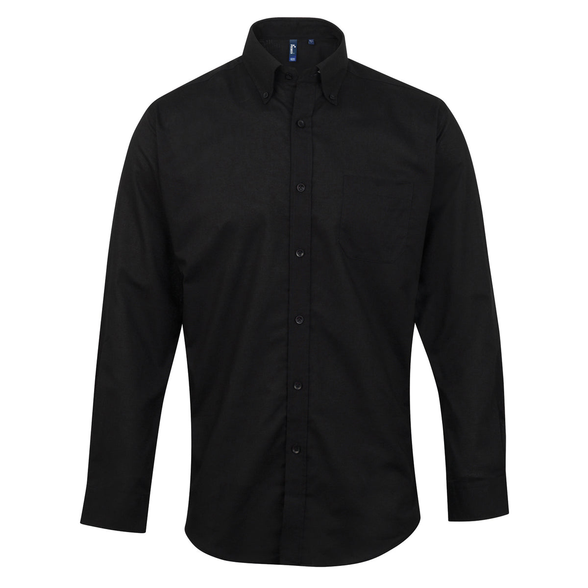 Black - Front - Premier Mens Signature Oxford Long Sleeve Work Shirt